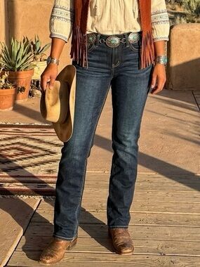 NWT Silver Jeans Co. Suki Curvy Mid Rise Straight Leg W27 L29 Southwestern Boho